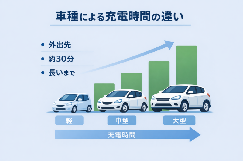 電気自動車　充電時間　イメージ