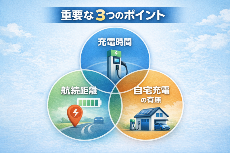 電気自動車　充電の3つのポイント