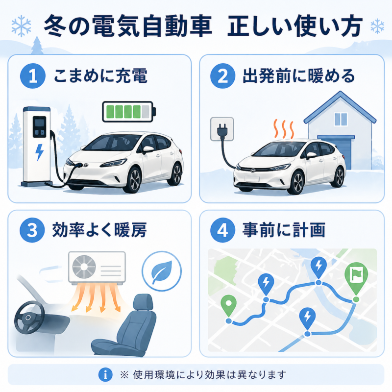 電気自動車　冬の使い方