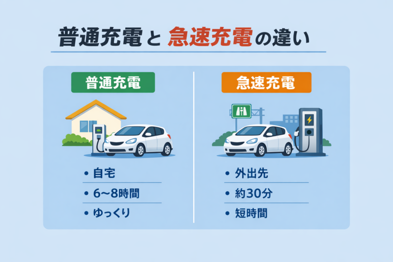 電気自動車　普通充電　急速充電　違い