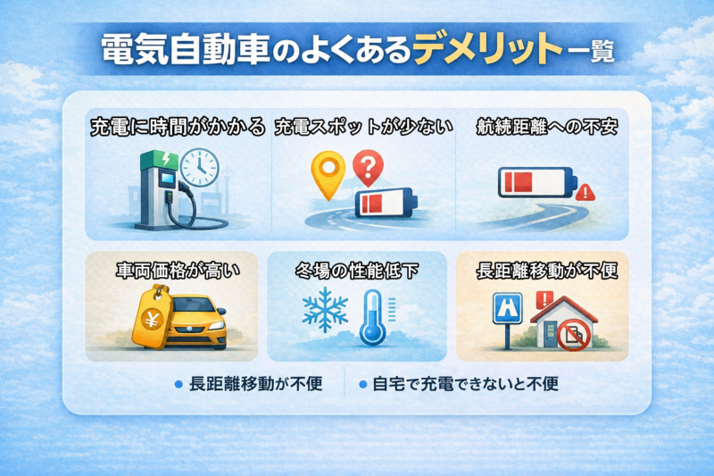 電気自動車　デメリット紹介
