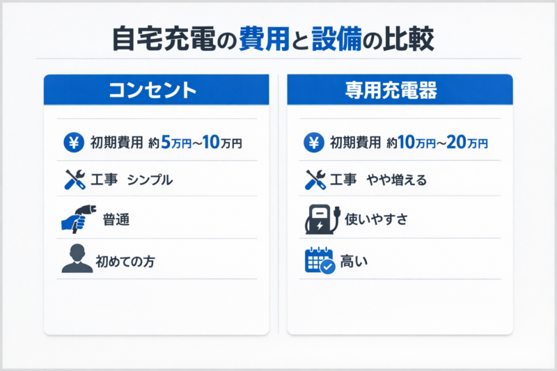 電気自動車　充電設備の設置費用目安