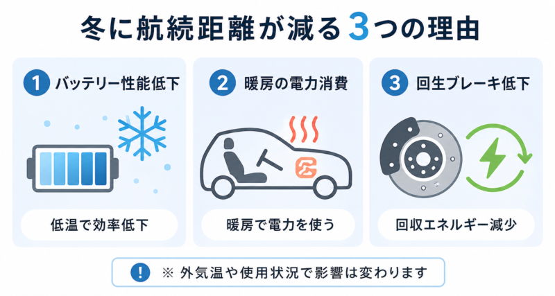 航続距離減少　3つの原因