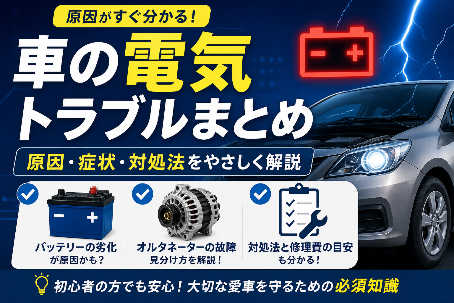 車の電気系統トラブルまとめ