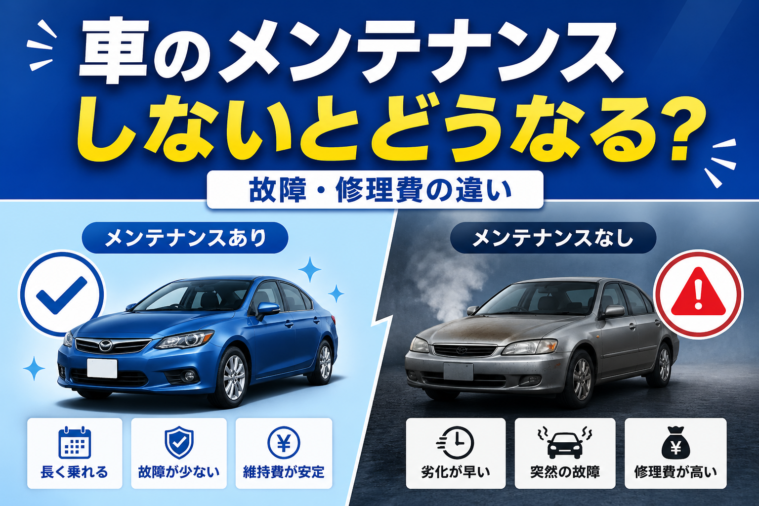 車のメンテナンスをしないとどうなる？