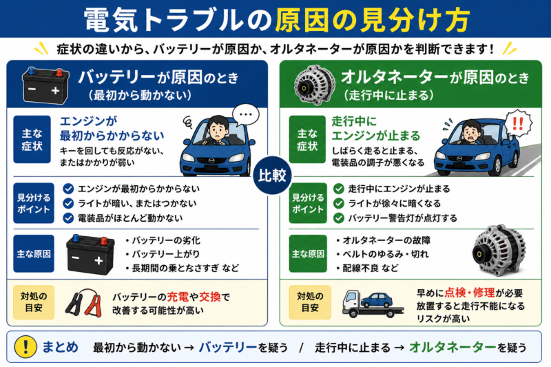 電気系トラブルの原因見分け方