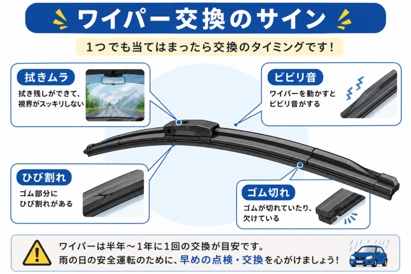 ワイパー交換が必要な症状をまとめた図解